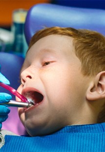 young child visiting dentist 