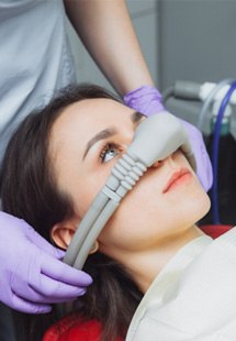 woman getting nitrous oxide sedation