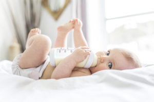 baby with bottle